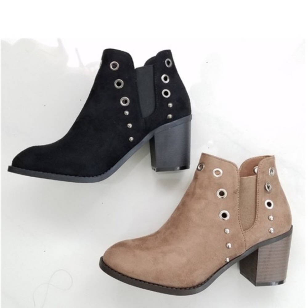 Black Grommet Side Bootie - Picture 2 of 2